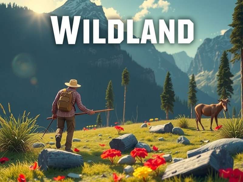 A dense misty forest in Wildland game with a hunter silhouette