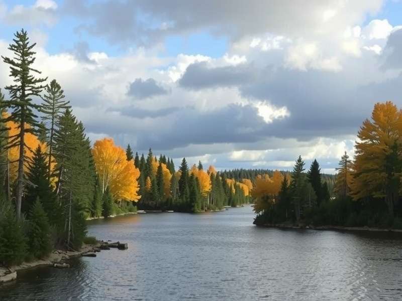 Aerial view of the Boundary Waters Canoe Area Wilderness map in Wilderness Action game