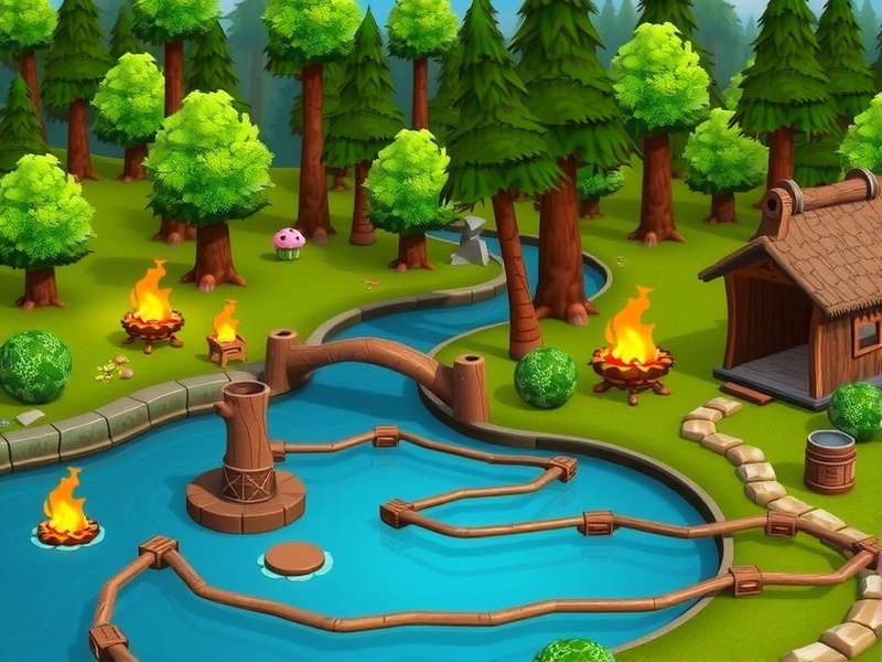 Disney Fort Wilderness Campground scenic view with tents and trees