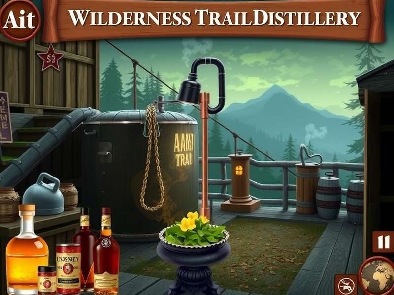 Wilderness Trail Distillery barrel aging room with rustic wooden barrels