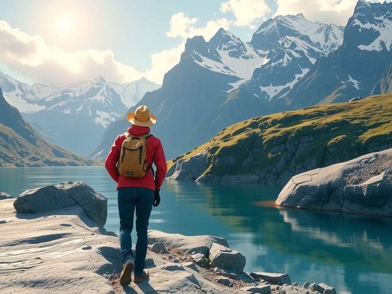 Group of Indian adventurers trekking in the Himalayan mountains at sunrise