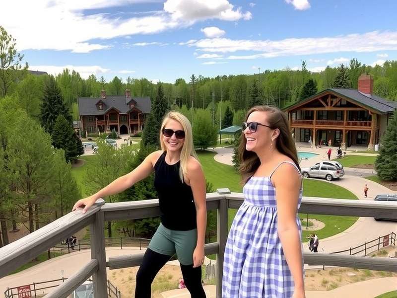 Wilderness Lodge Wisconsin Dells exterior with log cabins and forest