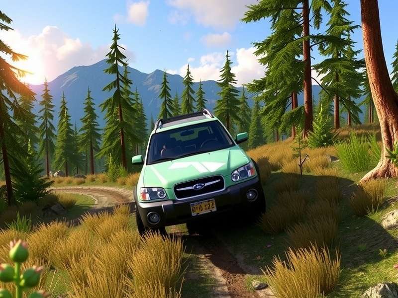 Subaru Forester Wilderness vehicle in action within the Wilderness Action game terrain