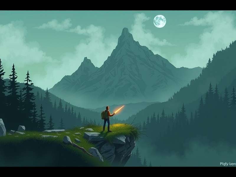 Dramatic mountain wilderness landscape at dusk