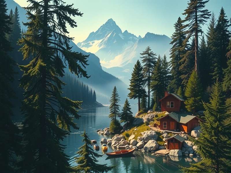 Strategic view of mountainous terrain showing optimal travel paths in Wilderness At The Smokies