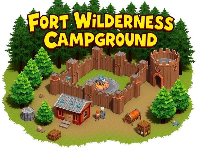 Fort Wilderness Campground scenic view with tents and trees