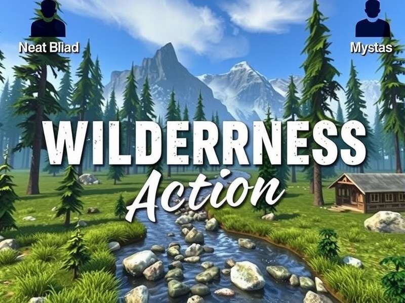 Wilderness Action gameplay screenshot showing dense jungle terrain and mountain backdrop in the Indian wilderness setting
