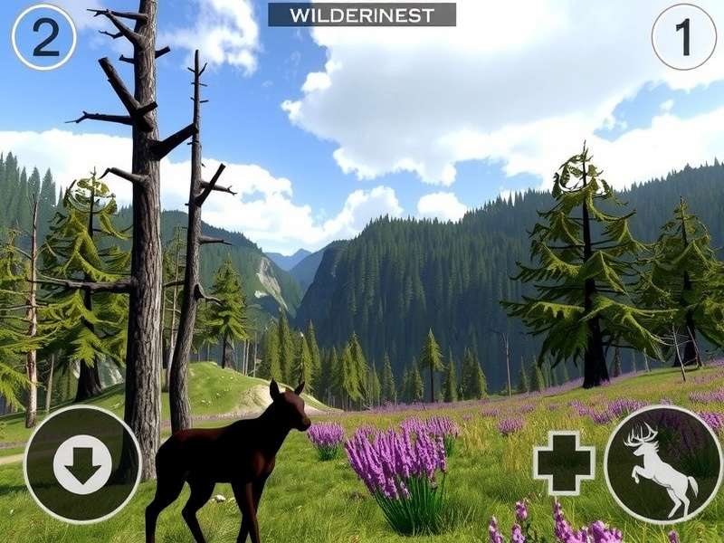 Wilderness Action gameplay screenshot showing camera interface and jungle environment