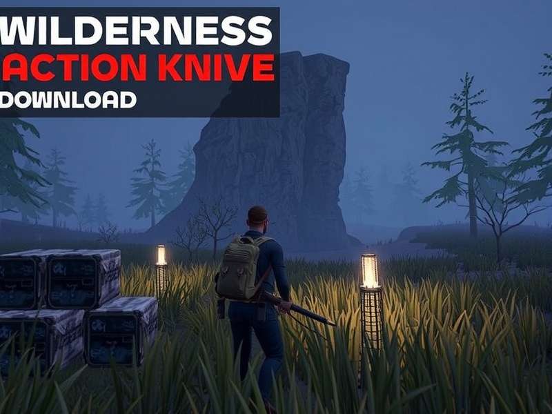 Wilderness Action Knives Out gameplay banner showing survival action in Indian wilderness